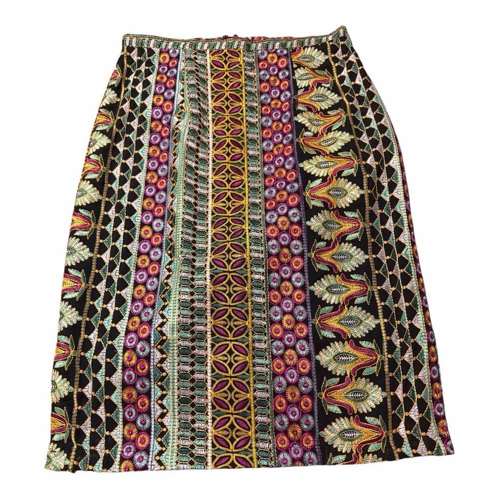 Anthropologie Vanessa Virginia Moroccan Nights Tapestry Embroidered Skirt 12